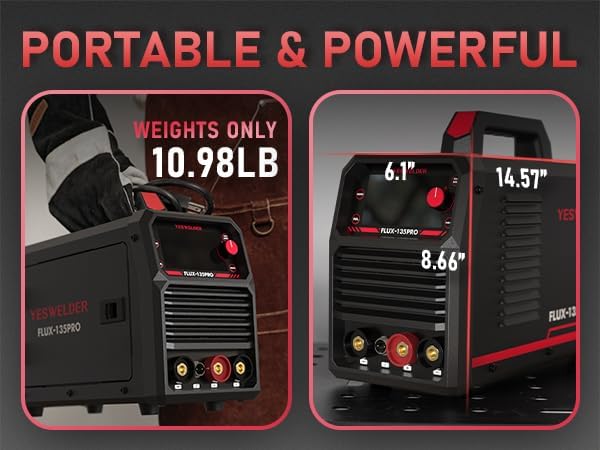 💥Only $49.99 Last Day Promotion!-Stick 3-in-1 Large LED Digital Display Welding Machine IGBT Inverter Welder FLUX-135PRO