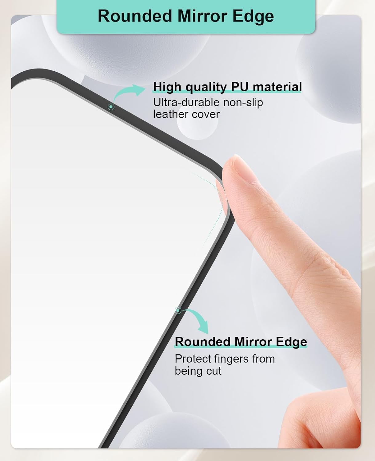 Portable Folding Makeup Mirror – Ultra Thin Pocket Travel Mirror – Dual-Sided Compact Square Mirror – Black Handheld Mirror for Women