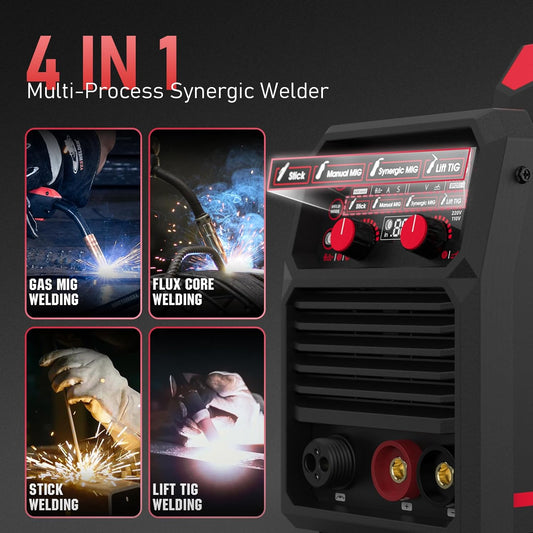 💥Only $49.99 Last Day Promotion!-Stick 3-in-1 Large LED Digital Display Welding Machine IGBT Inverter Welder FLUX-135PRO