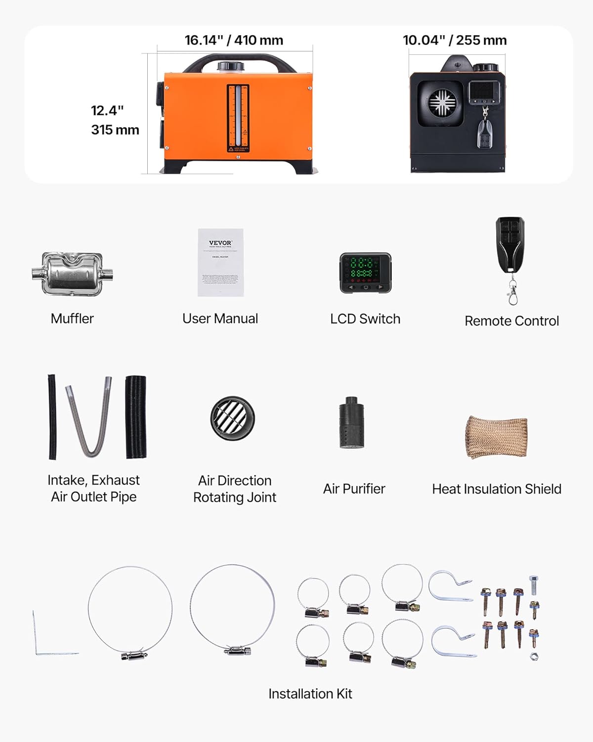💥Only $45.99 Last Day Promotion!-8KW Diesel Heater All in One, Diesel Air Heater with Bluetooth App Control