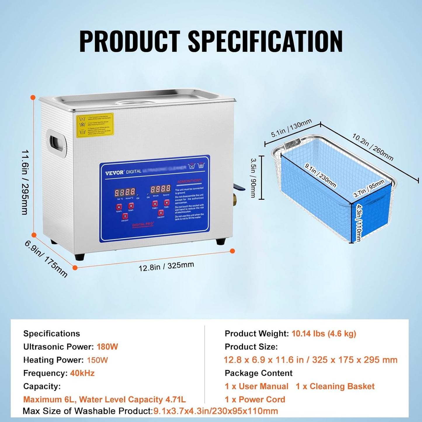 💥Only $39.99 Last Day Promotion!-Ultrasonic Cleaner 6L Ultrasonic Vinyl Cleaner
