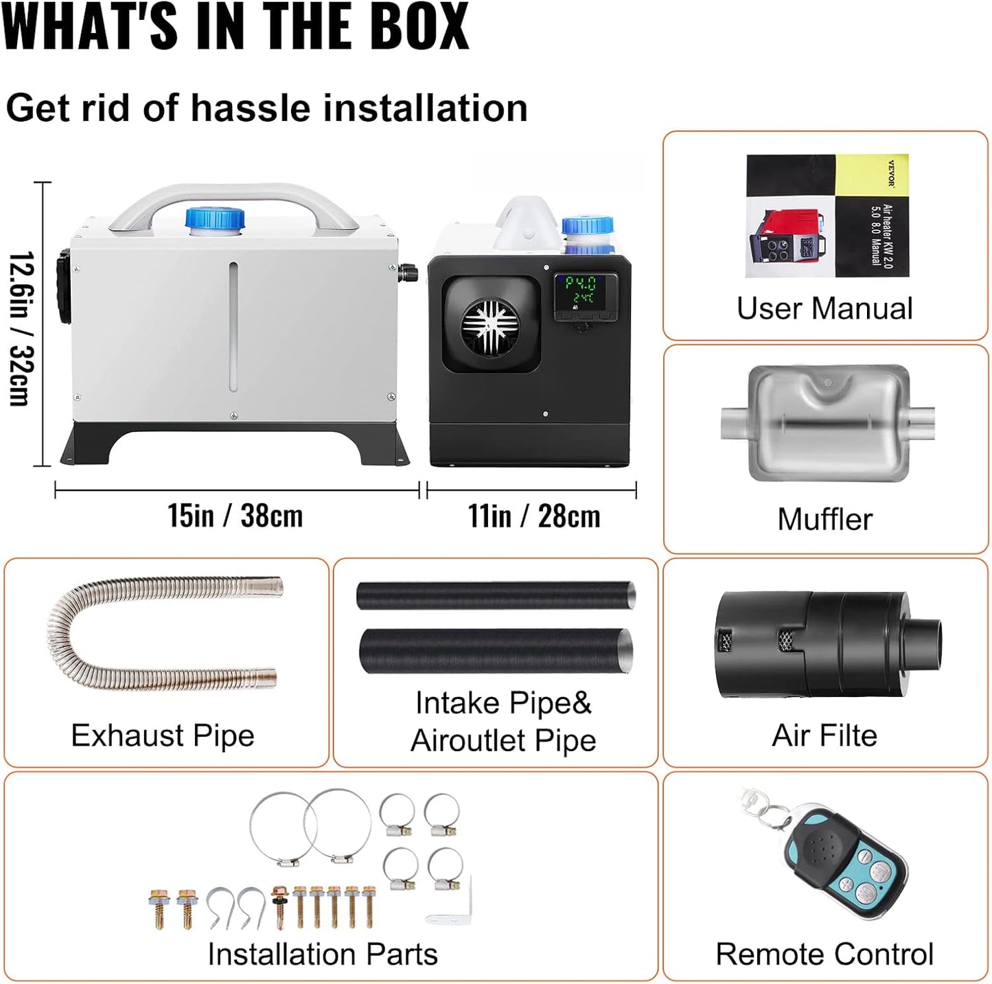 💥Only $45.99 Last Day Promotion!-8KW Diesel Heater All in One, Diesel Air Heater with Bluetooth App Control