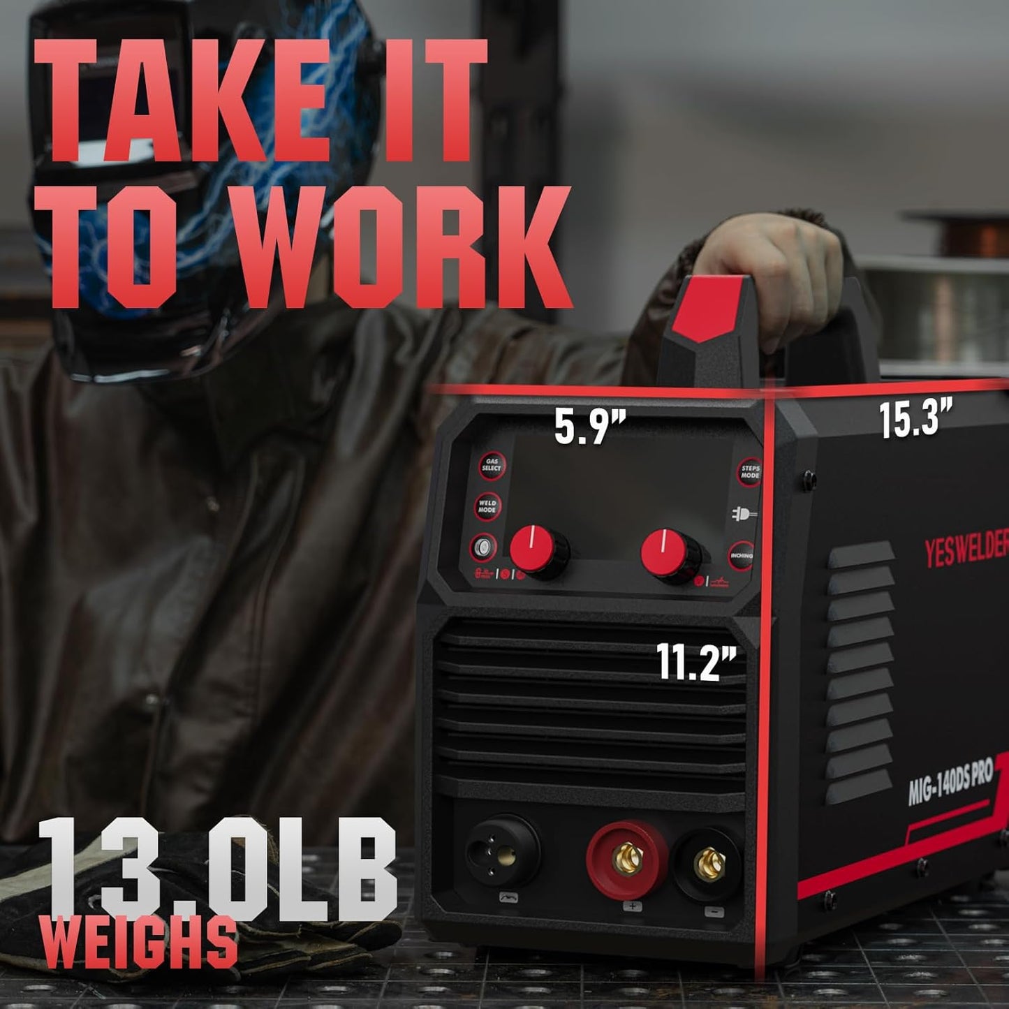 💥Only $49.99 Last Day Promotion!-Stick 3-in-1 Large LED Digital Display Welding Machine IGBT Inverter Welder FLUX-135PRO
