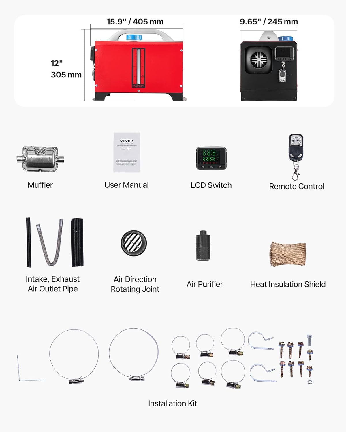 💥Only $45.99 Last Day Promotion!-8KW Diesel Heater All in One, Diesel Air Heater with Bluetooth App Control