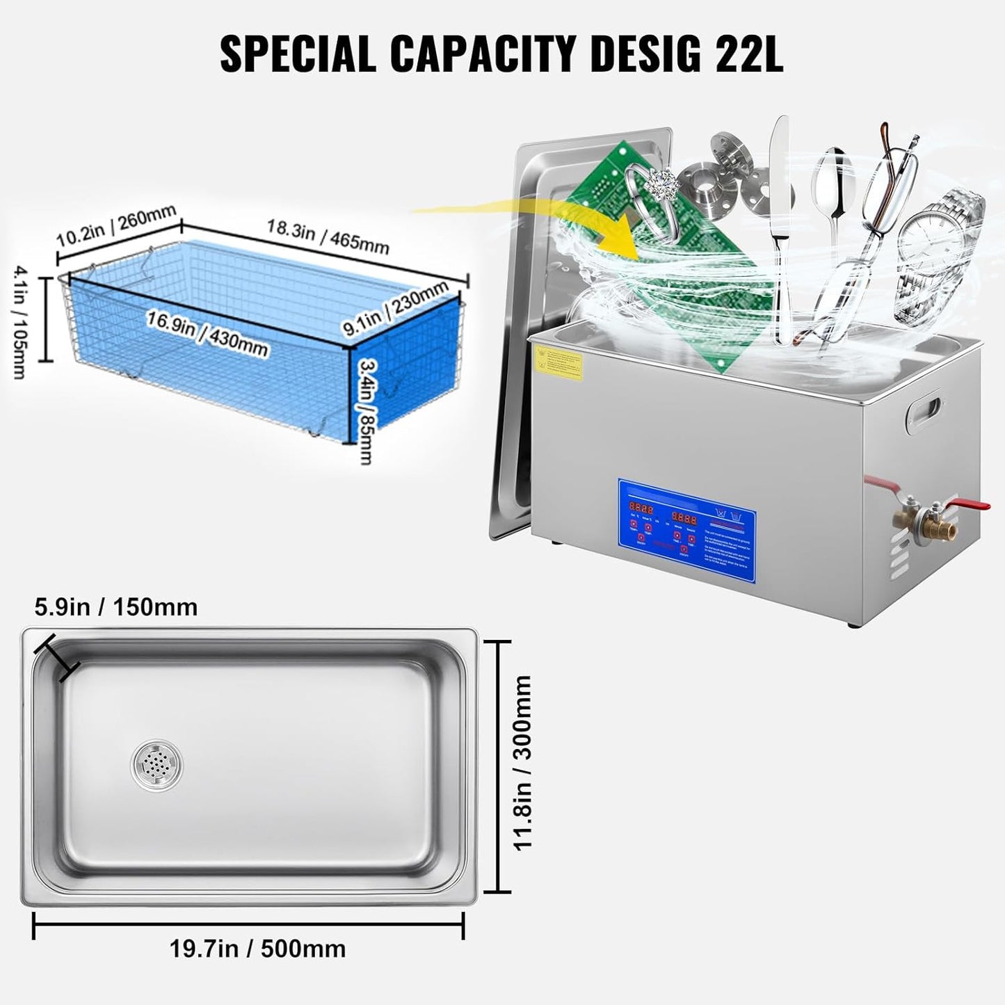 💥Only $39.99 Last Day Promotion!-Ultrasonic Cleaner 6L Ultrasonic Vinyl Cleaner