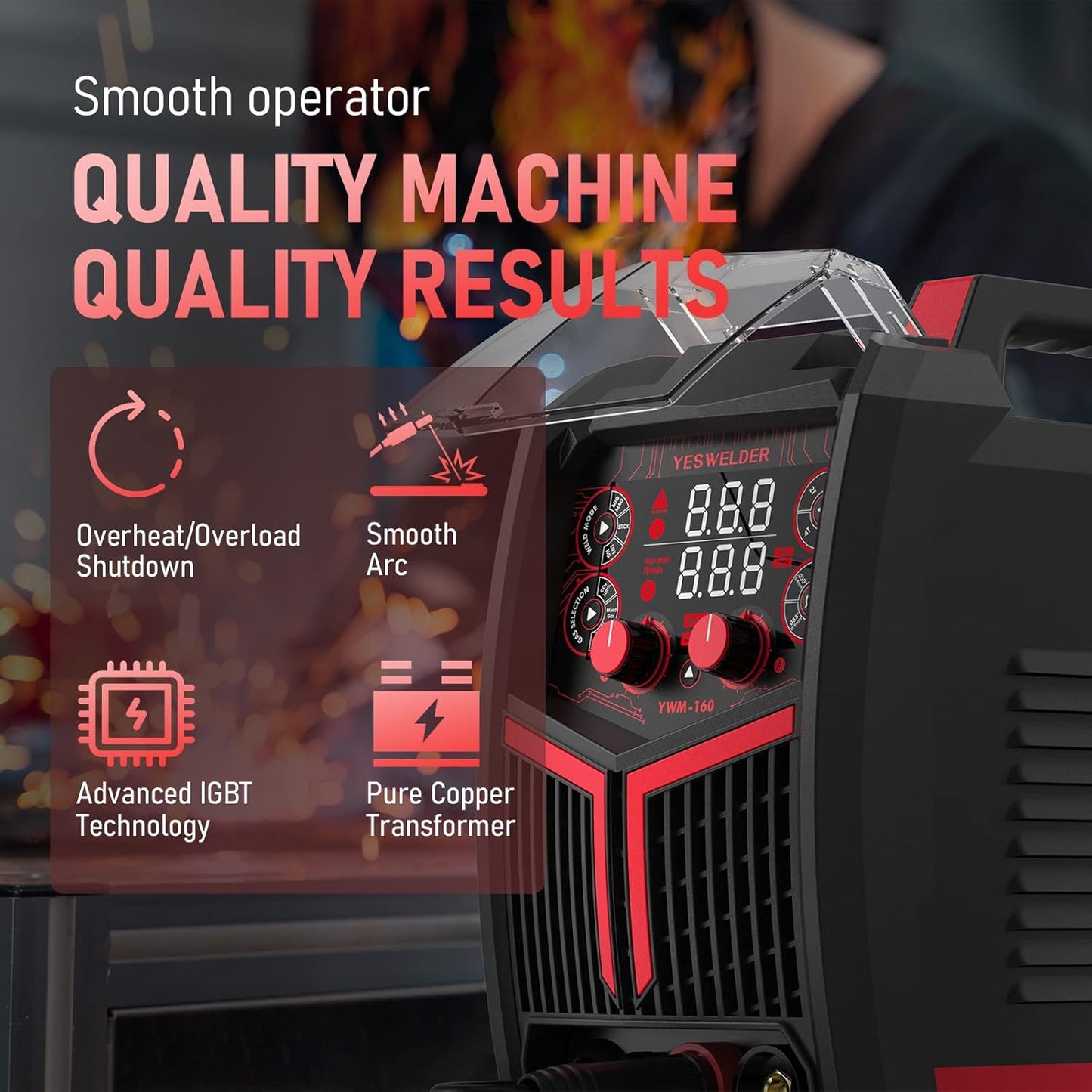 💥Only $49.99 Last Day Promotion!-Stick 3-in-1 Large LED Digital Display Welding Machine IGBT Inverter Welder FLUX-135PRO