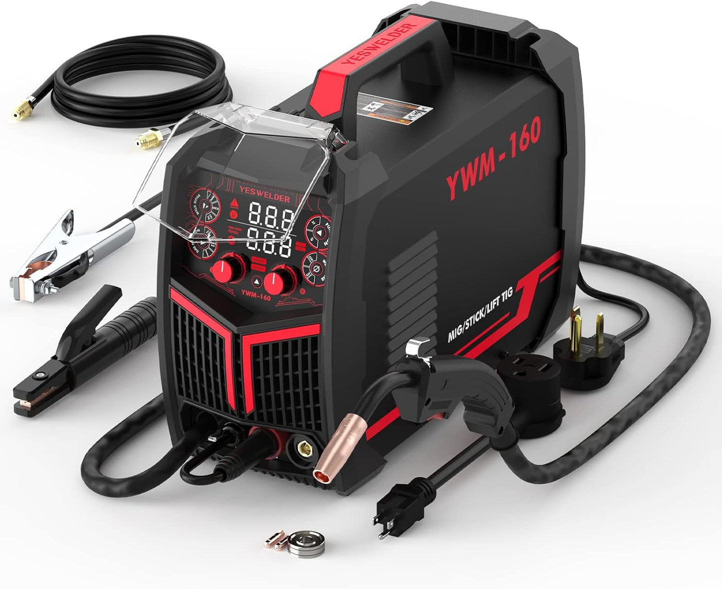 💥Only $49.99 Last Day Promotion!-Stick 3-in-1 Large LED Digital Display Welding Machine IGBT Inverter Welder FLUX-135PRO