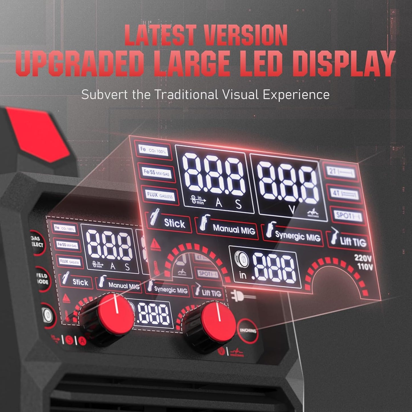 💥Only $49.99 Last Day Promotion!-Stick 3-in-1 Large LED Digital Display Welding Machine IGBT Inverter Welder FLUX-135PRO