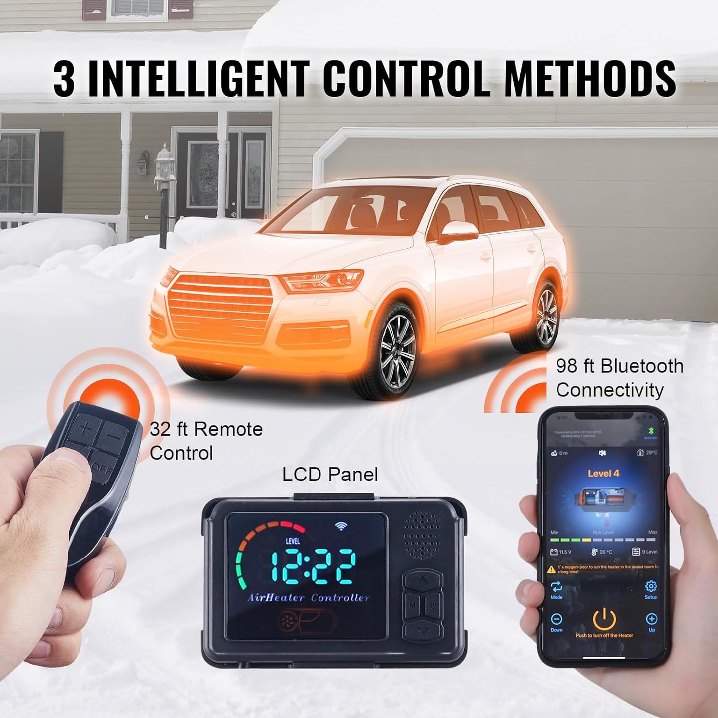💥Only $45.99 Last Day Promotion!-8KW Diesel Heater All in One, Diesel Air Heater with Bluetooth App Control
