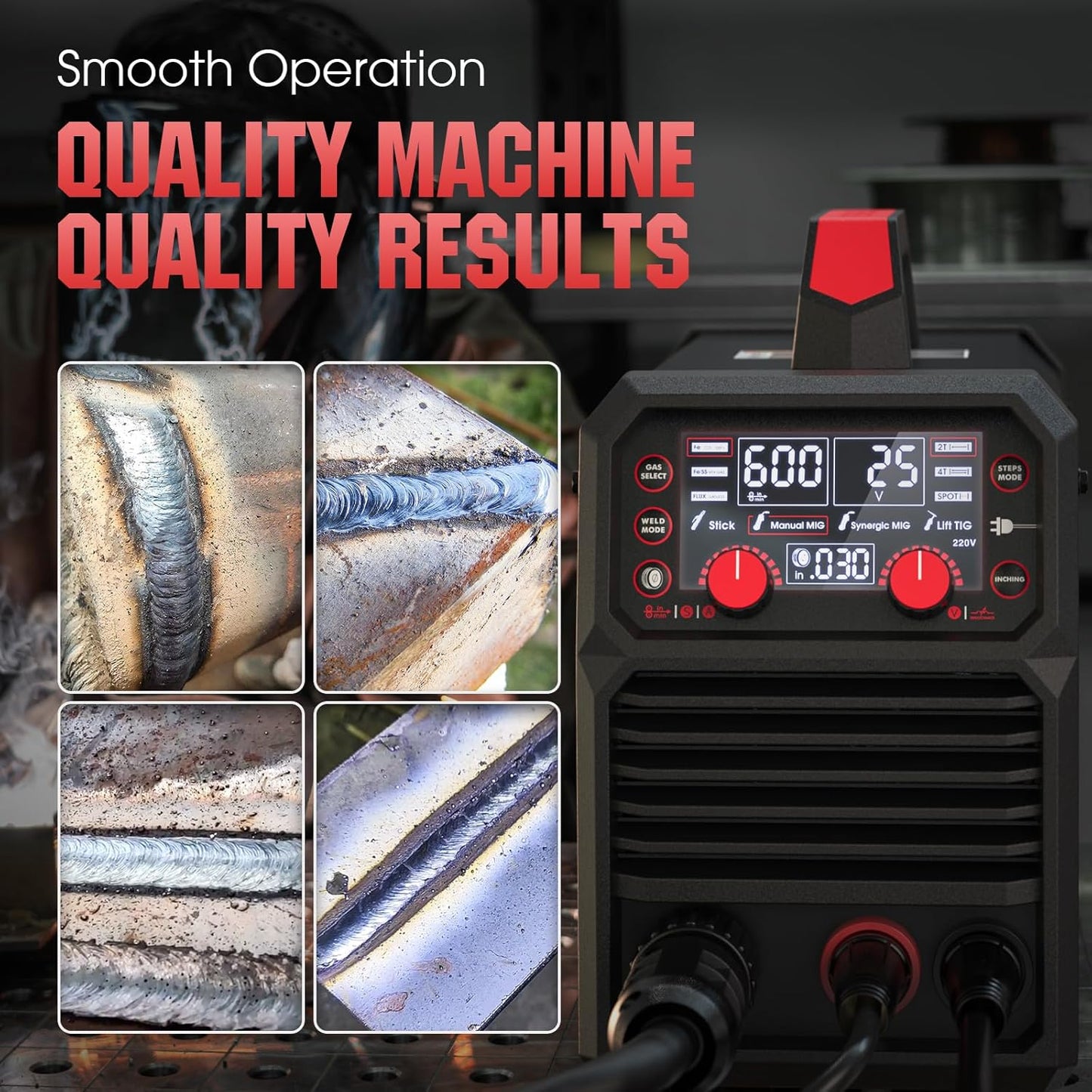 💥Only $49.99 Last Day Promotion!-Stick 3-in-1 Large LED Digital Display Welding Machine IGBT Inverter Welder FLUX-135PRO