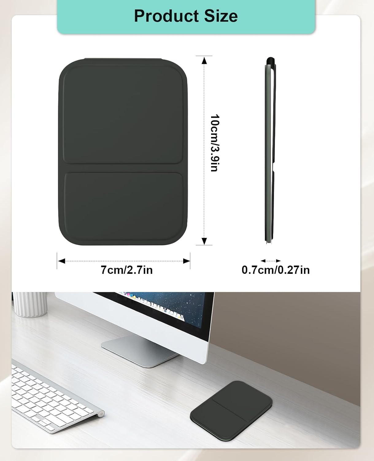 Portable Folding Makeup Mirror – Ultra Thin Pocket Travel Mirror – Dual-Sided Compact Square Mirror – Black Handheld Mirror for Women