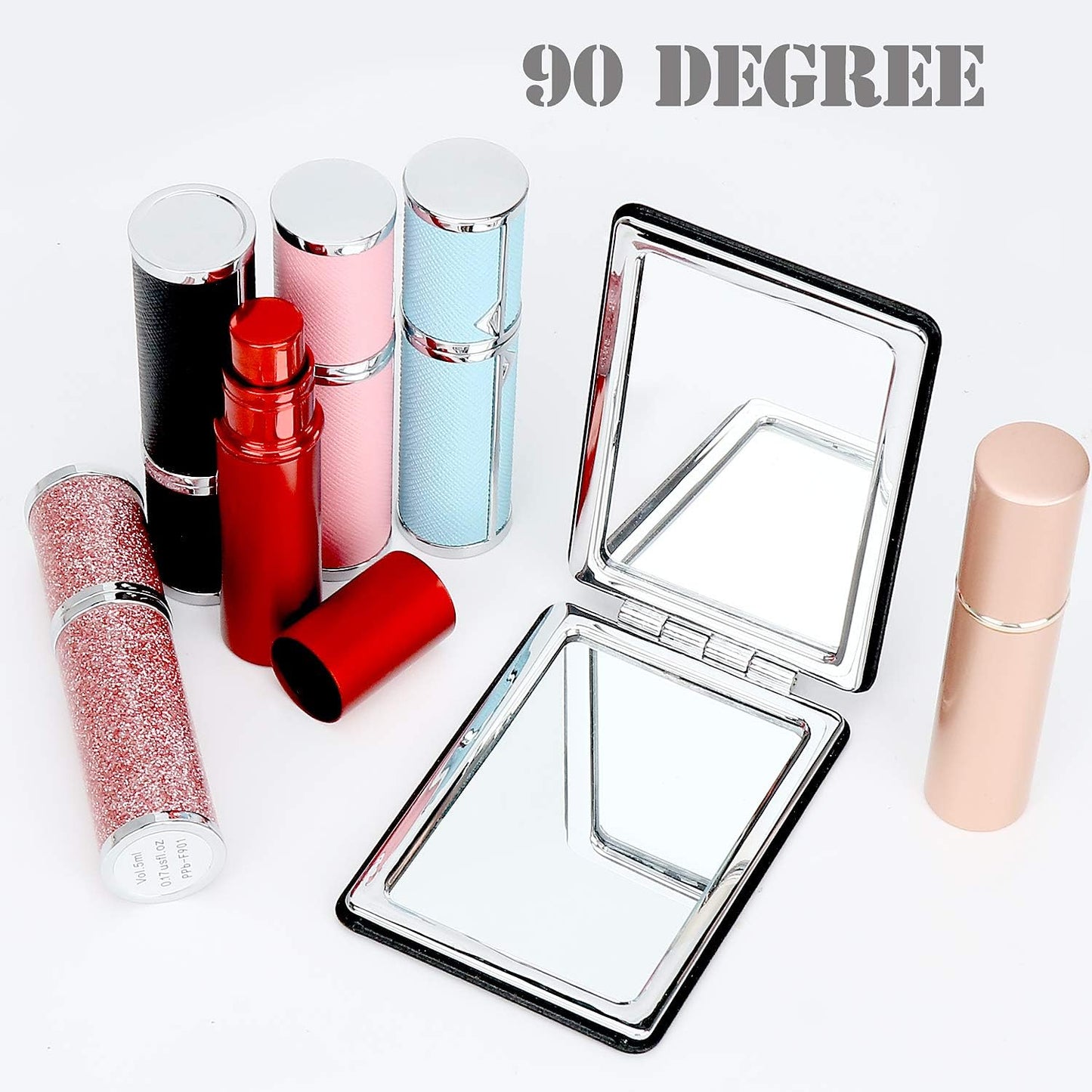 Stylish Portable Folding Makeup Mirror – Dual-Sided Compact Mirror with 180° Opening, Pocket-Size Travel Mirror for Women