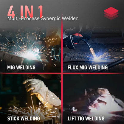 💥Only $49.99 Last Day Promotion!-Stick 3-in-1 Large LED Digital Display Welding Machine IGBT Inverter Welder FLUX-135PRO