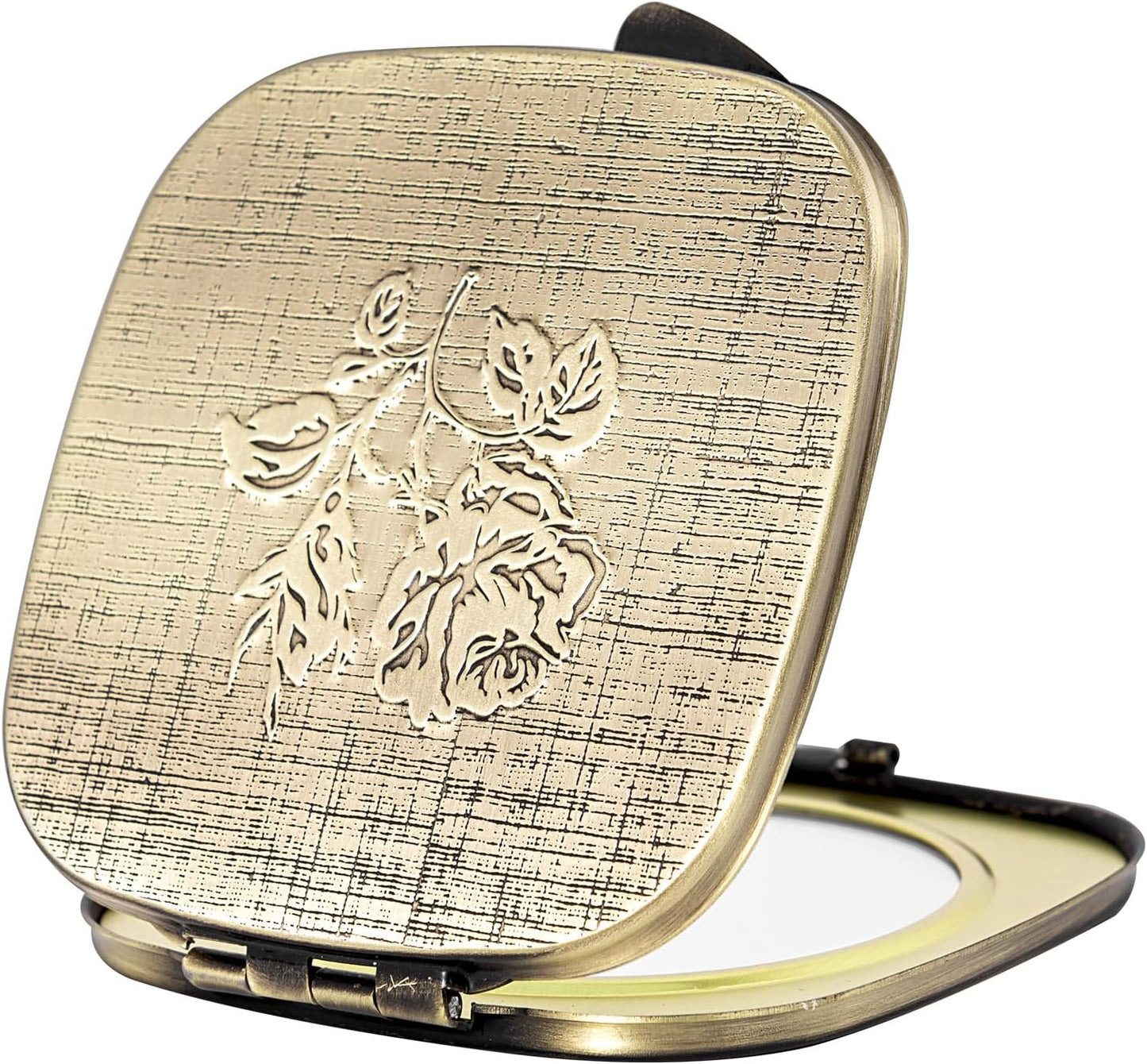 Vintage Rose Carved Portable Square Handheld Mirror
