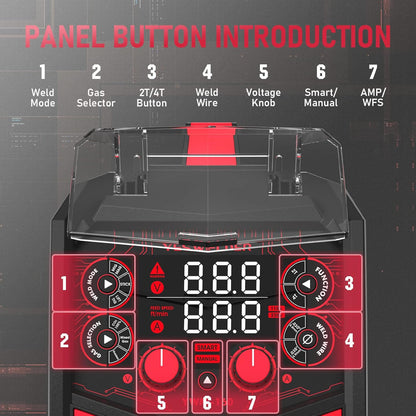 💥Only $49.99 Last Day Promotion!-Stick 3-in-1 Large LED Digital Display Welding Machine IGBT Inverter Welder FLUX-135PRO